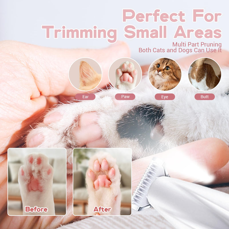 Paw Trimmer, Electric Dog Trimmer for Paws, Pet Paw Trimmer, Zentric Pet Micro Precision Trimmer, Rechargeable Dog Paw Hair Trimmer with Led Light Low Noise Waterproof - PawsPlanet Australia