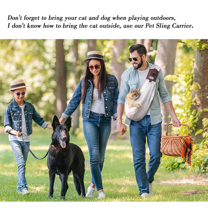 Dog Sling Carrier for Small Dogs - Front Dog Carrier with Adjustable Strap - Hands Free Pet Papoose Bag for Chest - Suitable for Puppy, Small Dogs, and Cats for Outdoor Travel,15 lbs Beige - PawsPlanet Australia