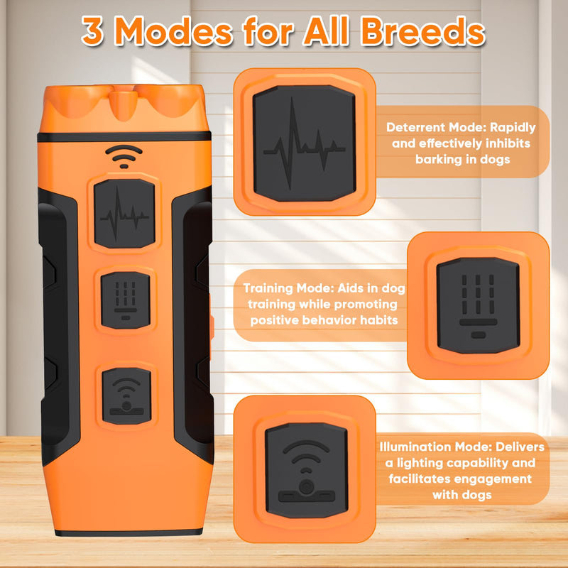 Dog Bark Deterrent Device, Ultrasonic Anti-Barking Trainer, Safe & Effective Portable Bark Control for Dogs Indoor & Outdoor Use, Long Distance Ultrasonic Stop Barking Neighbors Dog