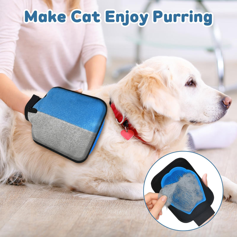 Electrostatic Pet Hair Remover Glove, 2 in 1 Double Sided Pet Hair Removal Glove for Cats & Dogs, Washable Reusable Pet Grooming Glove for Couch, Furniture, Carpet, Car Seat, Curtain (1 PCS)