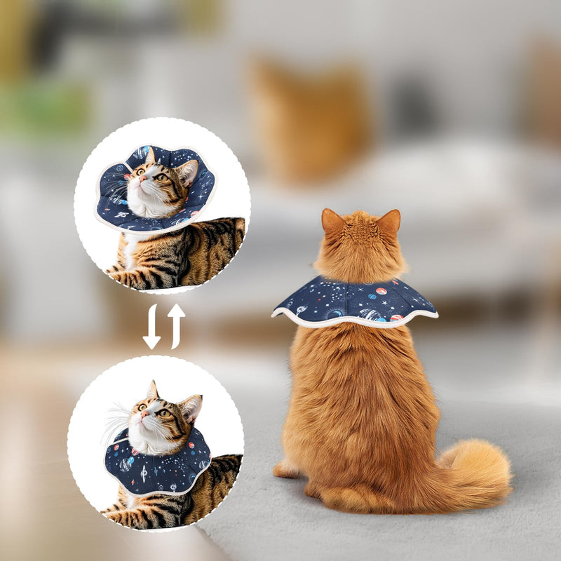 Cat Cone Collar Soft, Cat Recovery Collar to Stop Licking, Protective Cat Neck Cone After Surgery for Small Medium Cats Kittens S(Neck: 6.2" - 9")