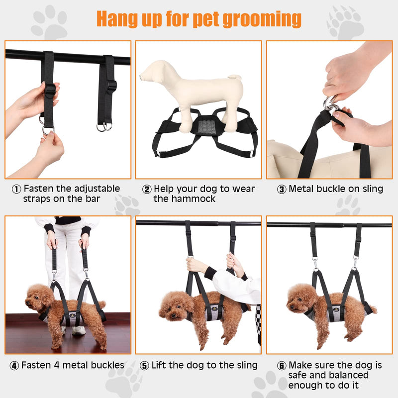 Ownpets Pet Grooming Hammock, Dog Grooming Hammock with Carabiners, Breathable Pet Grooming Harness Sling for Grooming, Hair Nail Trimming Cutting & More, S Small