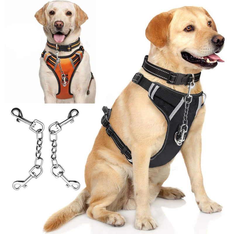 Dog Collar Safety Clip Metal Clasp Double Ended Connector 2 Pack Prong Chew Proof Backup Dog Clip for Pet Harness Collar Leash Necklaces Dog Strap Lead Carabiner Heavy-Duty Chain 8 inch - PawsPlanet Australia