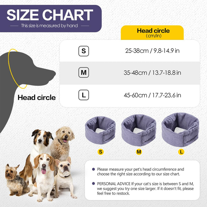 Dog Snood Ear Protectors Dog Ear Muffs Noise Protection Calming Hood Comfort Dog Winter Hat Neck and Ears Warmer Hood Calming Pet Ear Covers for Anxiety Relief and Calming(Dark Purple M) Dark Purple