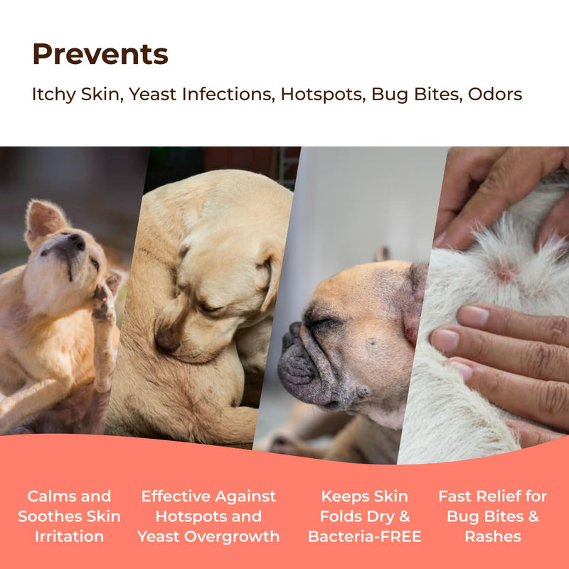 COAT DEFENSE Preventative Powder | Made in USA | 3.5oz Waterless Dog Shampoo & Pet Deodorizer for Smelly Dogs | Provides Anti Itch Relief | Dog Shampoo for Dry Itchy Skin & Dog Shampoo for Smelly Dogs - PawsPlanet Australia