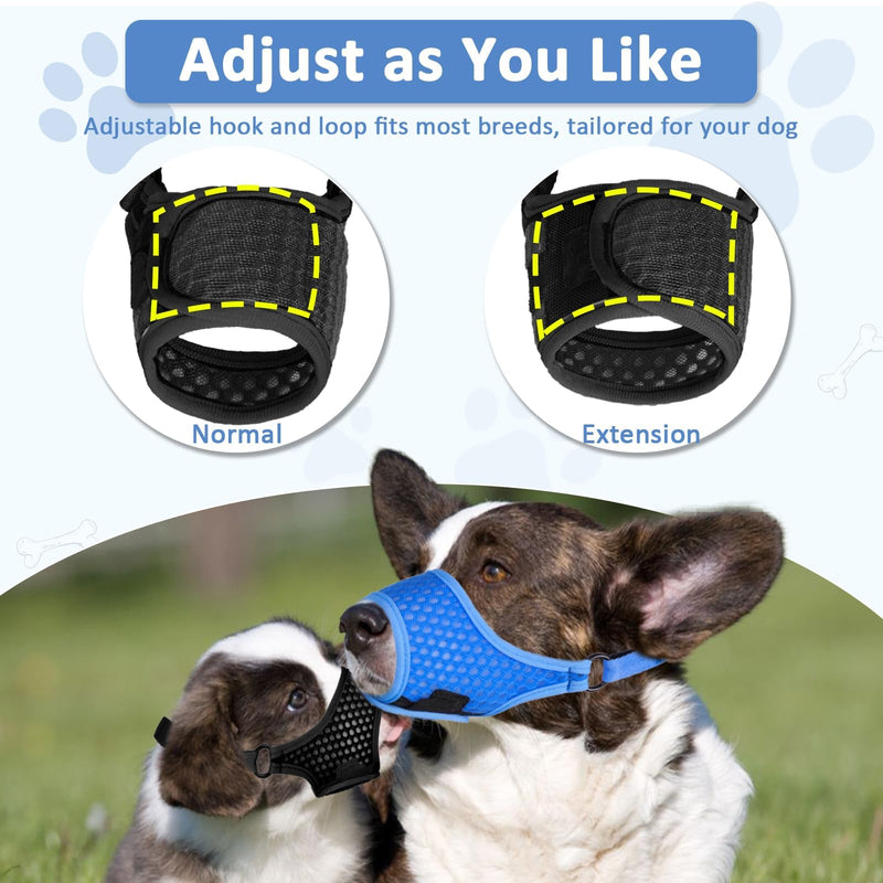 LUCKYPAW Dog Muzzle, Soft Dog Muzzles for Large Medium Small Dogs to Prevent Biting Chewing Certain Barking with Ring and Adjustable Strap for Vet Visit Training (Black, L) Black - PawsPlanet Australia