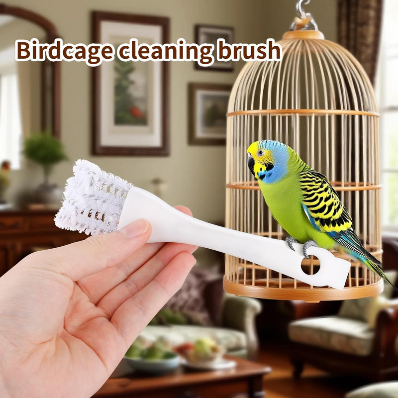Bird Cage Cleaning Brush Tool Set, Bird Cage Cleaner with Long Handle, 4 Pcs Bird Cage Accessories, Bird Cage Cleaner, Poop Remover for Cleaning Poop in Pet Cages, Parrot Cages & Bird Perches - PawsPlanet Australia