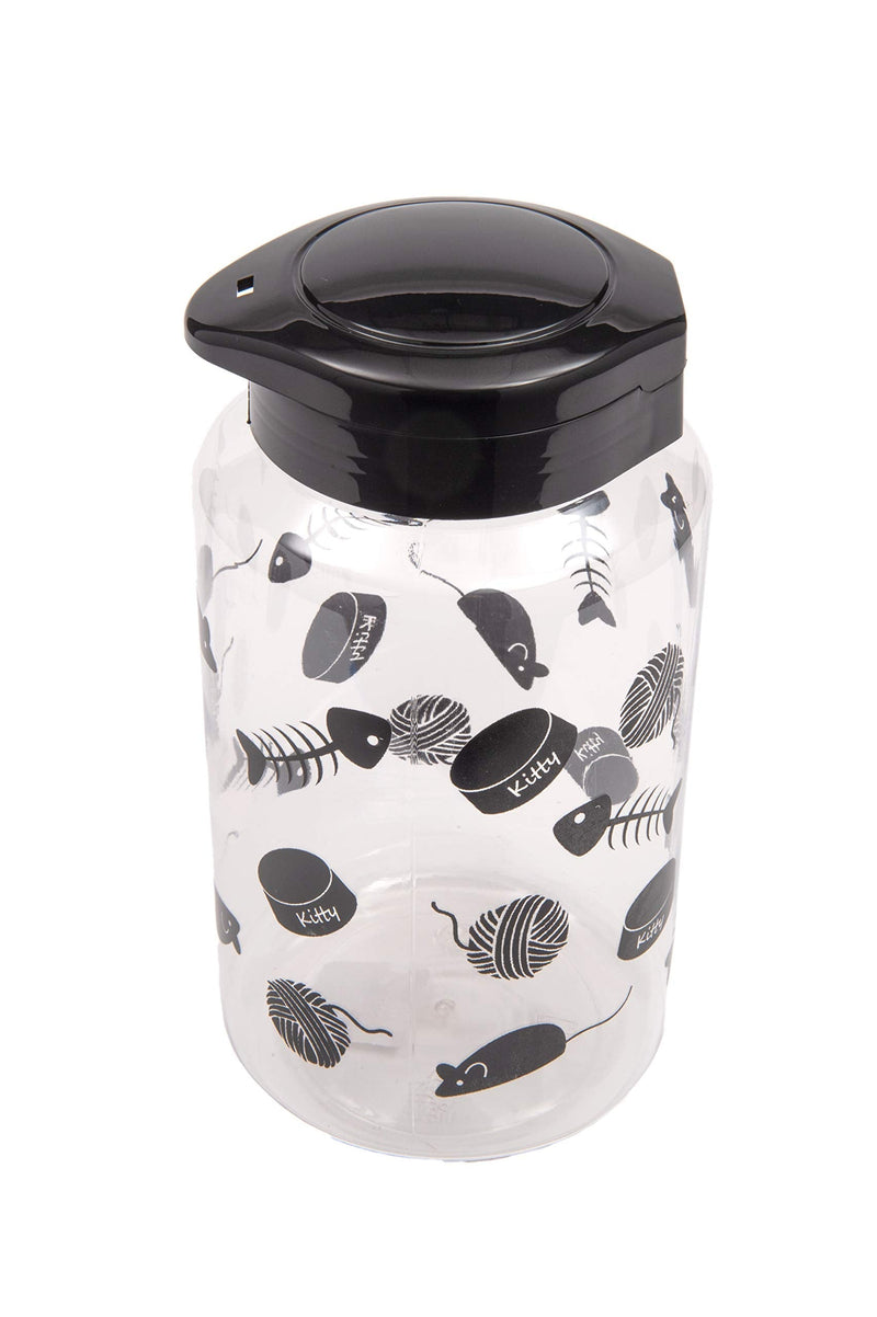 JMFinger Lixit Animal Care Cat Treat and Food Storage Jars (128oz), Black (30-9128-010) - PawsPlanet Australia