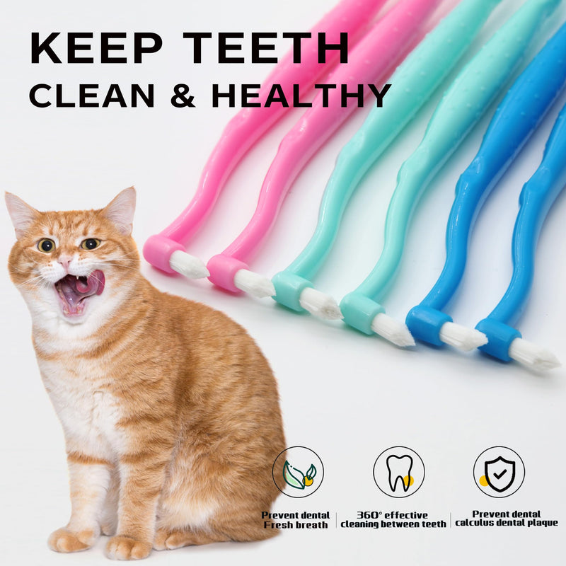 Dual Sided Cat Toothbrush Dog Toothbrush Finger Brush Micro Head, Suitable for Small to Large Dogs & Cats (White, Small) White 1 Count (Pack of 10) - PawsPlanet Australia