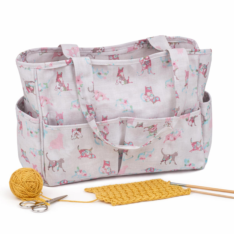Hobby Gift Exclusive Craft Bag, Shoulder Bag, Knitting Bag, Yarn Storage, School bag, 13 x 34.5 x 29cm Cats - PawsPlanet Australia