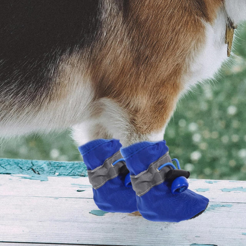 iplusmile Waterproof Dog Boots 4 Pcs Set for Small to Medium Dogs Size Xs Anti-Slip Outdoor Pet Shoes Protecting Paws from Water Dirt and Rough Surfaces Easy on/Off Blue - PawsPlanet Australia