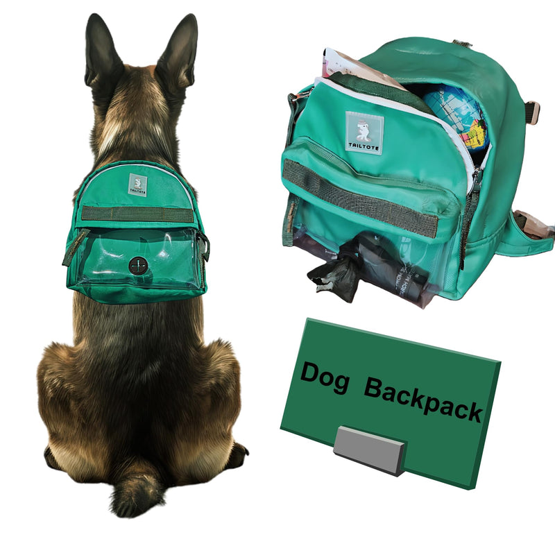 Dog Hiking Backpack Harness Lightweight, Adjustable, and Water-Resistant Pet Poopbag Holder for Outdoor Adventures,Puppy School or Everyday Walks (Medium) Medium - PawsPlanet Australia
