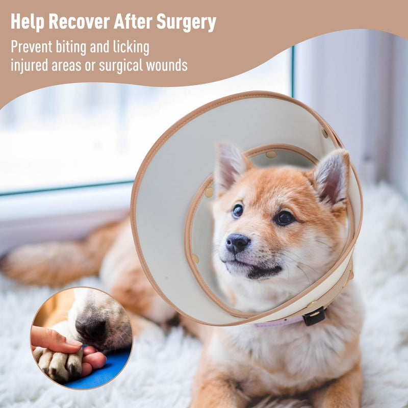 Soft Dog Cone Collar for Large Medium Small Dogs After Surgery, Adjustable Pet Recovery E-Collar, Elizabethan Collar for Dogs and Cats, Tan X-Small XS - PawsPlanet Australia