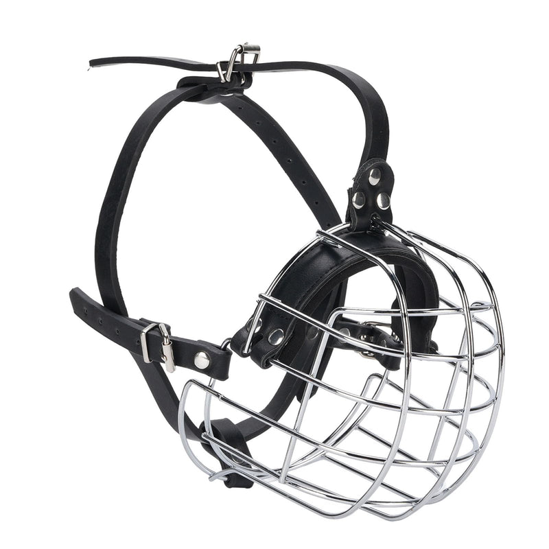 Dog Muzzles to Prevent Biting, Metal Wire Basket Muzzle with PU Leather Straps Breathable Secure Cage, for Medium Large Sized Dogs - PawsPlanet Australia