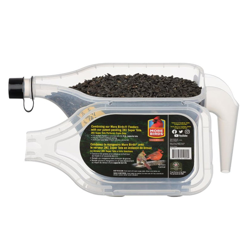 More Birds 3N1 Bird Seed Super Tote and Storage, 5 lb Seed Capacity 5 lb. - PawsPlanet Australia
