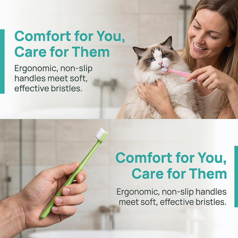Dog Toothbrush 6PCS Set for Dogs & Cats, Dog Toothbrush, Cat Toothbrush, Dog Toothbrush, Pet Dental Care, Brushing Dog Teeth, Single Head, Double Head, Three Head Brush, Fine Toothbrush