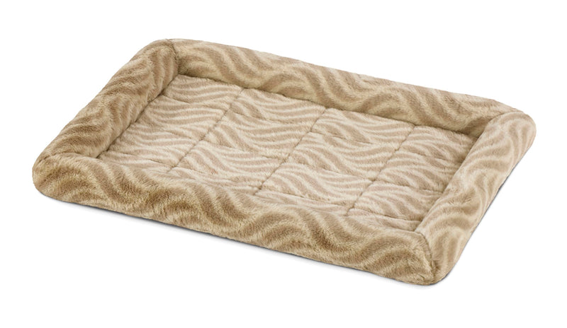 MidWest Homes for Pets QuiteTime Deluxe Wave Bolster Bed for Small Dogs; Easily Machine Wash and Dry; Tan; 24"; 40224-WVTN Wave Tan 24 Inch (Pack of 1) - PawsPlanet Australia