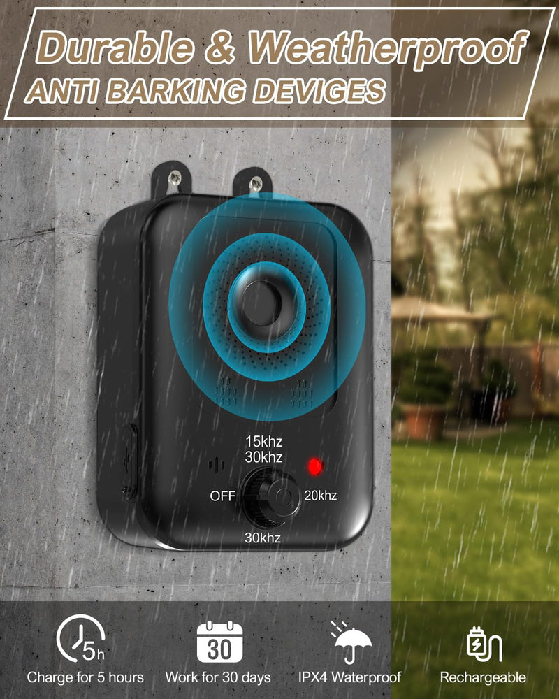 Anti Barking Devices, Auto Dog Barking Control Devices with 3 Modes, Rechargeable Ultrasonic Dog Bark Box Dog Barking Deterrent Devices, Effective Stop Barking Dog Devices for Indoor & Outdoor Dogs 9 PU86-1pcs Black - PawsPlanet Australia