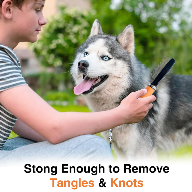 Dog Brush - Reduce Dog Shedding, Long Hair Dog Brush, Orange Set - PawsPlanet Australia