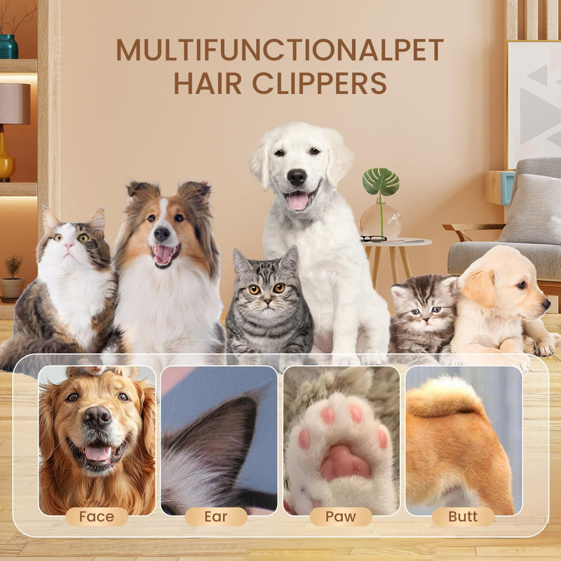 Saffory Paw Trimmer, Electric Dog Trimmer for Dogs Paw Hair Trimmer, Pet Paws Trimmer with Led Light, Rechargeable Low Noise Pet Trimmer Hair Clipper White - PawsPlanet Australia