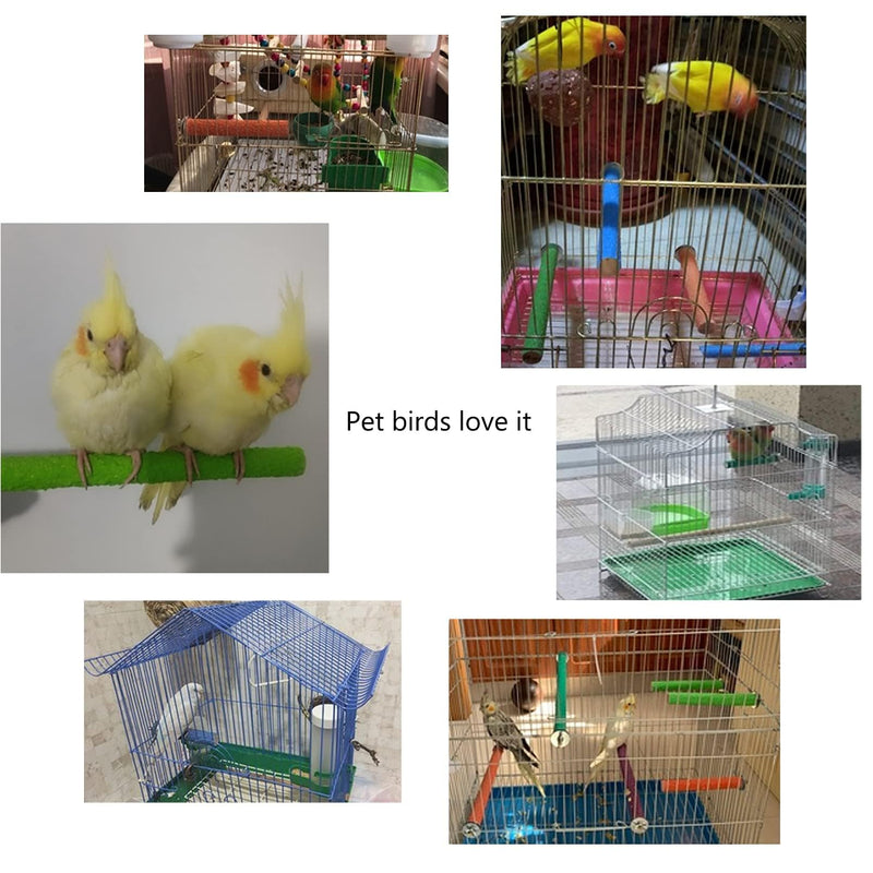 Hamiledyi Bird Perches for Cage Grinding Sand Bird Perches 8pcs Claw Trim Cage Perches Stand for Starlings, Parakeets Lovebirds Canaries Green Cheeked Conures (0.78 in Diameter) Diameter: 0.59 inches - PawsPlanet Australia