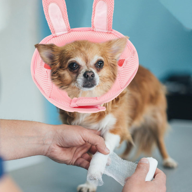Kichvoe Inflatable Protective Collar for Cats made of Breathable Polyester with Rabbit Ear Shape Prevents Scratching and Provides Secure Protection After Surgery