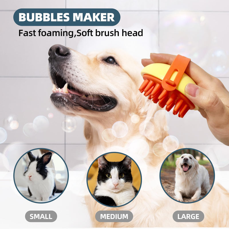Dog Bath Brush Set,7 PCS Dog Slicker Deshedding Hair Brushes for Grooming Shedding，Dog Scrubber Shower Wash Brush for Short Long Haired Dogs Cats Bath,Dog Slicker Brush Dematting Comb Scissor Blue - PawsPlanet Australia