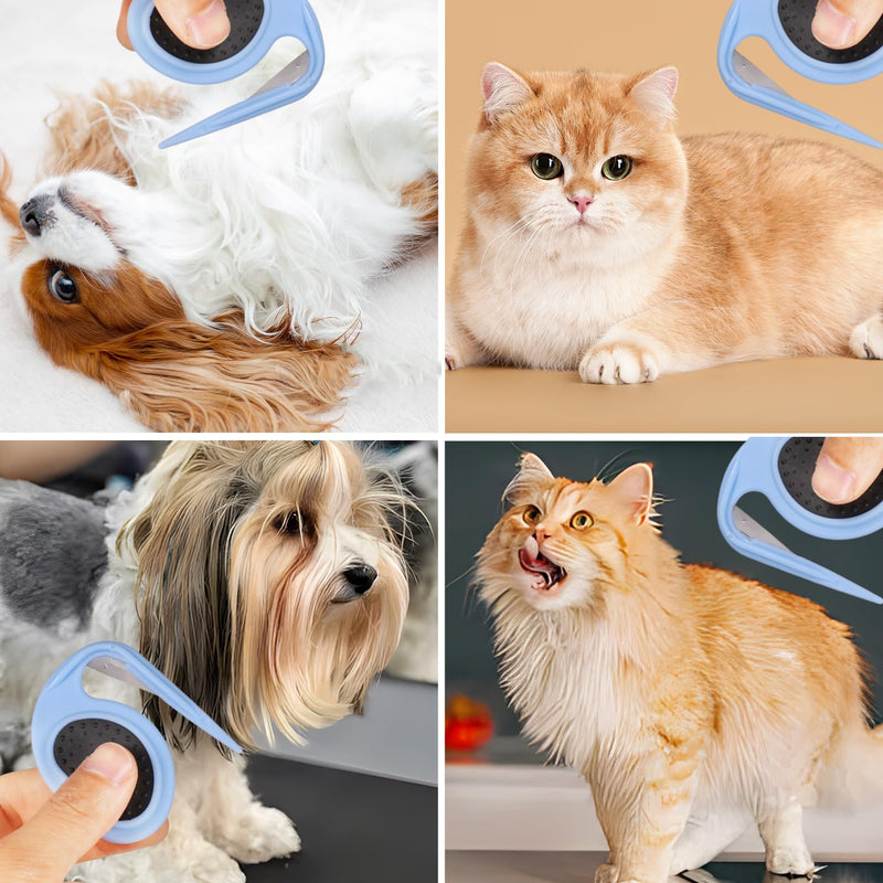 2pcs Knotting Comb for Cats, Dog Shedding Brush Dematting Comb Hair Removal Tool for Knotted & Loose Hair Grooming Accessories for Pet Kitten Puppy (Blue) - PawsPlanet Australia