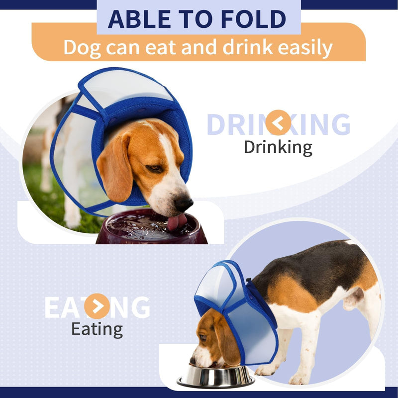 Allroaring Dog Cone Collar, Soft Dog Cones for Medium Dogs After Surgery, Adjustable Pet Cone for Dogs to Stop Licking, Breathable Doggie Elizabethan Collar for Wound Care Spay Neuter, Blue M Medium (Neck Girth: 11" - 14.1")