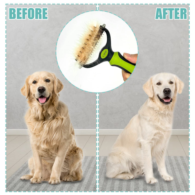 Pet Grooming Tool, Double-Sided Professional Grade Undercoat rake for pet tangles and mat Removal, Safe dehairing Comb and Depilation Tool - PawsPlanet Australia
