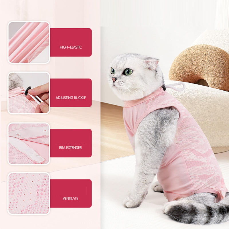 Cat recovery suit, breathable kitten bodysuit for post-surgery and spa care, anti-lick abdominal wound, protective suit for the prevention of skin diseases DS