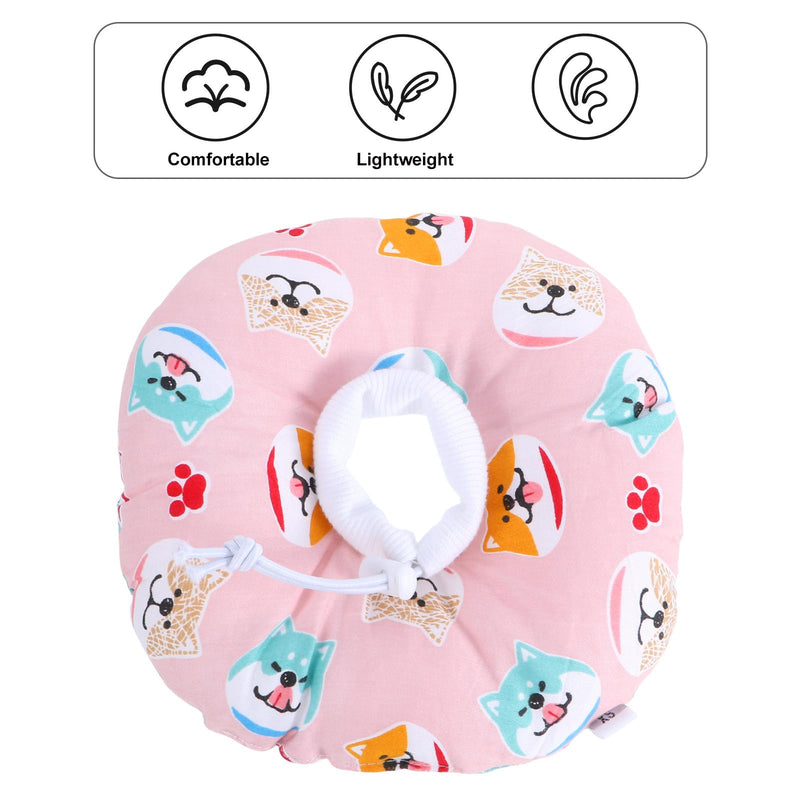 VILLCASE Adjustable Neck Brace with Cute Pattern for Cats, Made of Cotton, Promotes Comfortable Recovery After Surgery or Injury