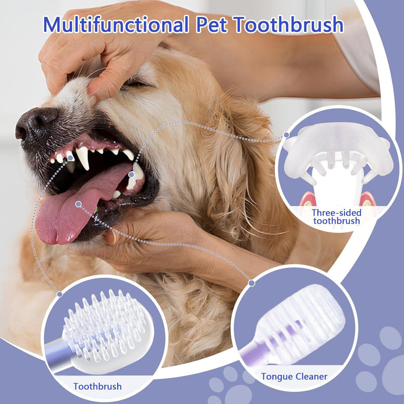3PCS Cat Toothbrush Kit, Dog Toothbrush Kit, Pet Toothbrush Set for Cats and Dogs - Complete Oral Care with Soft Bristles - Ideal for Teeth Cleaning, Dental Hygiene, Plaque Removal - PawsPlanet Australia