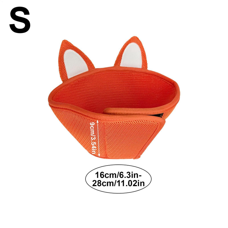 Cat Collar - Cute Elizabethan Collar with Fox Ears, Breathable and Scratch-Resistant Mesh Protective Cover, Adjustable Protective Cone for Pet's Neck | Cute Puppy Recreation