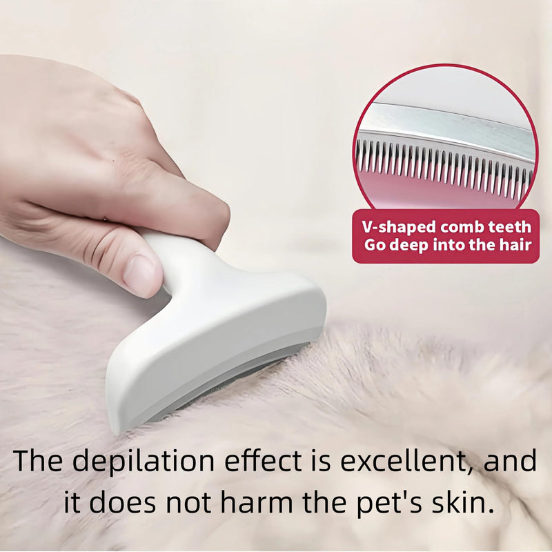 Blue Small Dog Shedding Brush - Tight V-shaped Teeth Deshedding Comb with Curve Blade, Pet Deshedding Tool for Cats and Dogs Blue - PawsPlanet Australia