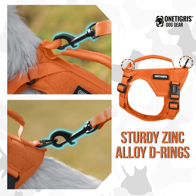 Onetigris Small Harness Dog Harness and Leash Set,MINI Trooper No Pull Dog Vest Fully Adjustable Harness for Puppy Dog and Cats, Dog Vest Harness for XXXS XXS XS Pets (Orange, XXS) Orange - PawsPlanet Australia