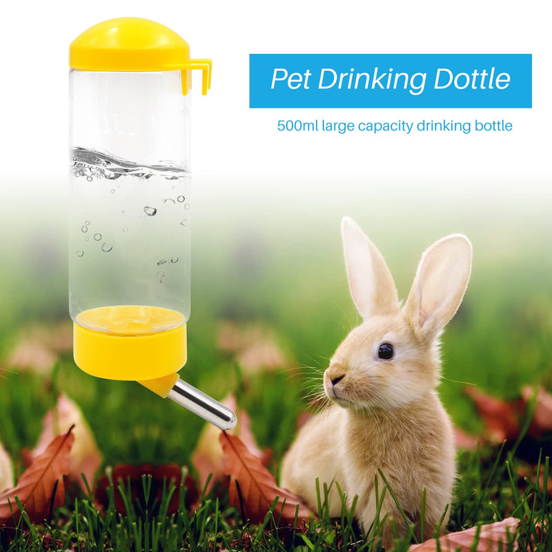 Rabbit Water Bottle No Drip, 4 Pieces 500ml Guinea Pig Water Bowl No Drip Small Animal Water Bottle for Rabbit, Chinchilla, Ferret, Guinea Pigs, Squirrel, Hedgehog, Ship by Random Color - PawsPlanet Australia