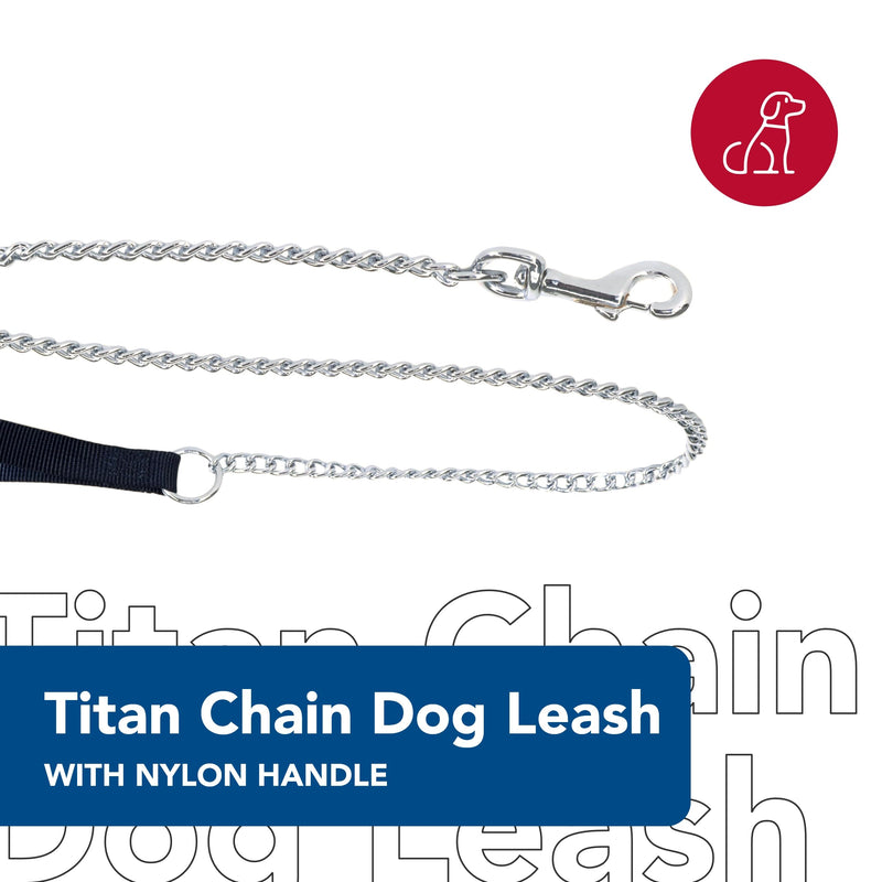 Coastal Pet Titan Chain Dog Leash with Comfortable Handle - Durable Metal Dog Leash - Heavy-Duty Dog Leash for Puppies & Dogs - Quality Dog Supplies - Black, 2 mm x 4' 2.0 mm x 04' (Pack of 1) - PawsPlanet Australia