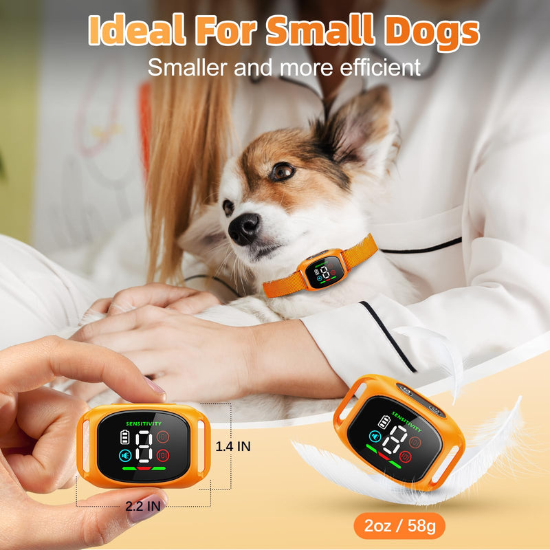 Dog Bark Collar, Bark Collars for Small Medium Dogs, Thunbest No Shock Anti Barking Collar – 4 Modes & 8 Sensitivity Levels – IP67 Waterproof, Rechargeable, Magnetic Charging Black Q12 Black