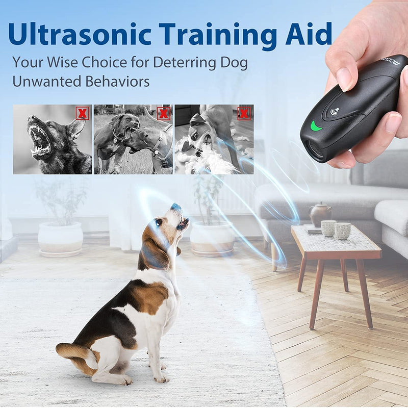 Dog Barking Control Devices 3 Modes Ultrasonic Dog Training and Anti-Barking Device Rechargeable Dog Barking Deterrent Devices,Alternative to Anti bark collar,Barking Silencer Indoor and Outdoor Black2 Dog Bark Deterrent Devices