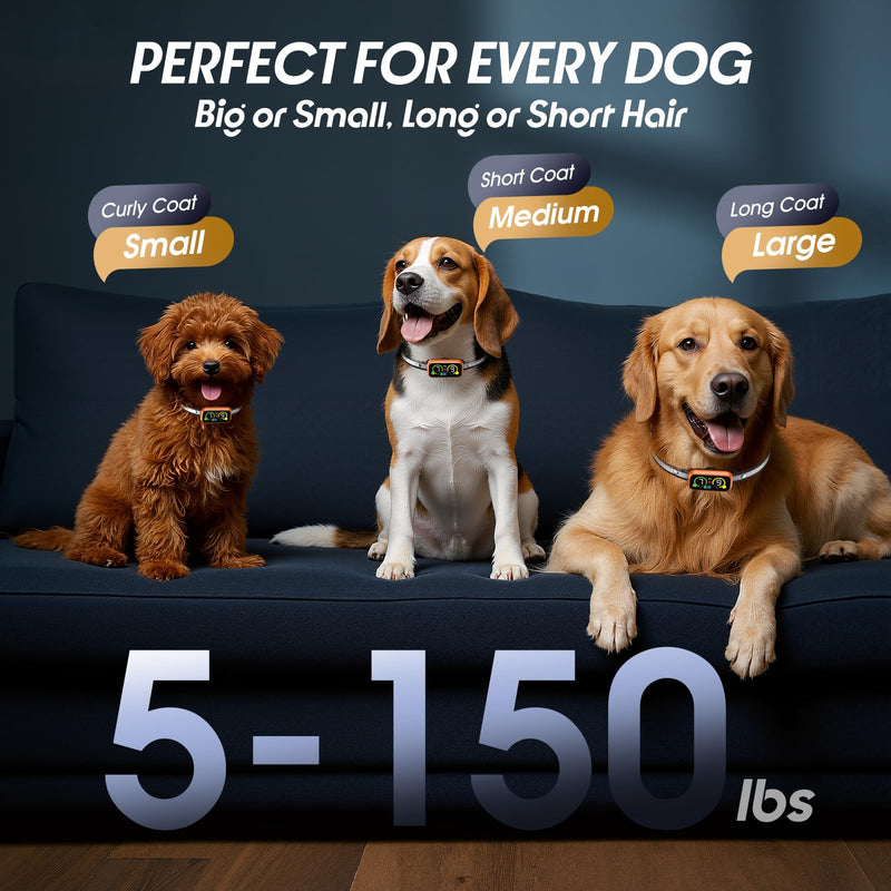 Dog Bark Collar Pro, Instant Bark Solution, Smart Anti Barking Device with 4 Correction Modes, Fast-Acting Barking Collar for for Large Medium Small Dogs 5-150lbs, Ideal for Home & Outdoor Use 1 Pack Orange