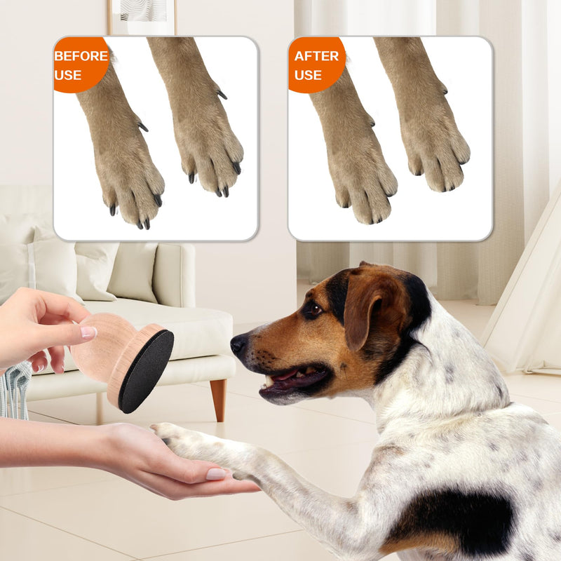 Dog Nail File Dog Scratch Board for Nails Wooden Handicraft Cat Dog Nail Scratch Pad with 4 Pcs Replaceable Sandpaper Dog Trainning Accessories Stress Free Nail Filing for Dogs(Wood) Wood - PawsPlanet Australia