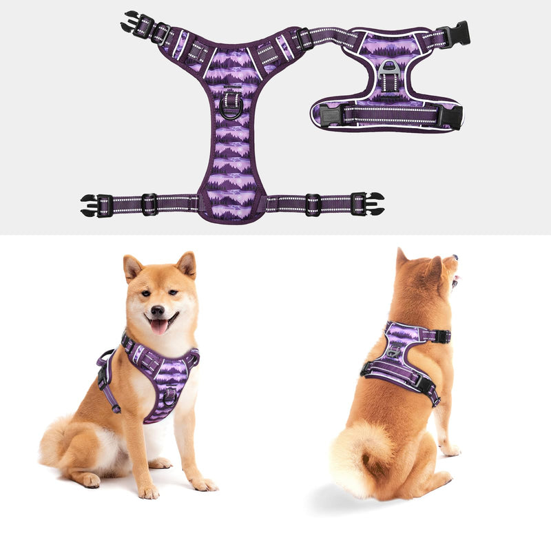 Timos Dog Harness,No-Pull Pet Harness Adjustable Soft Padded Dog Vest,Reflective No-Choke Pet Oxford Vest with Easy Control Handle for Large Dogs,Moon Night,L Large (Pack of 1) Normal-Moon Night - PawsPlanet Australia