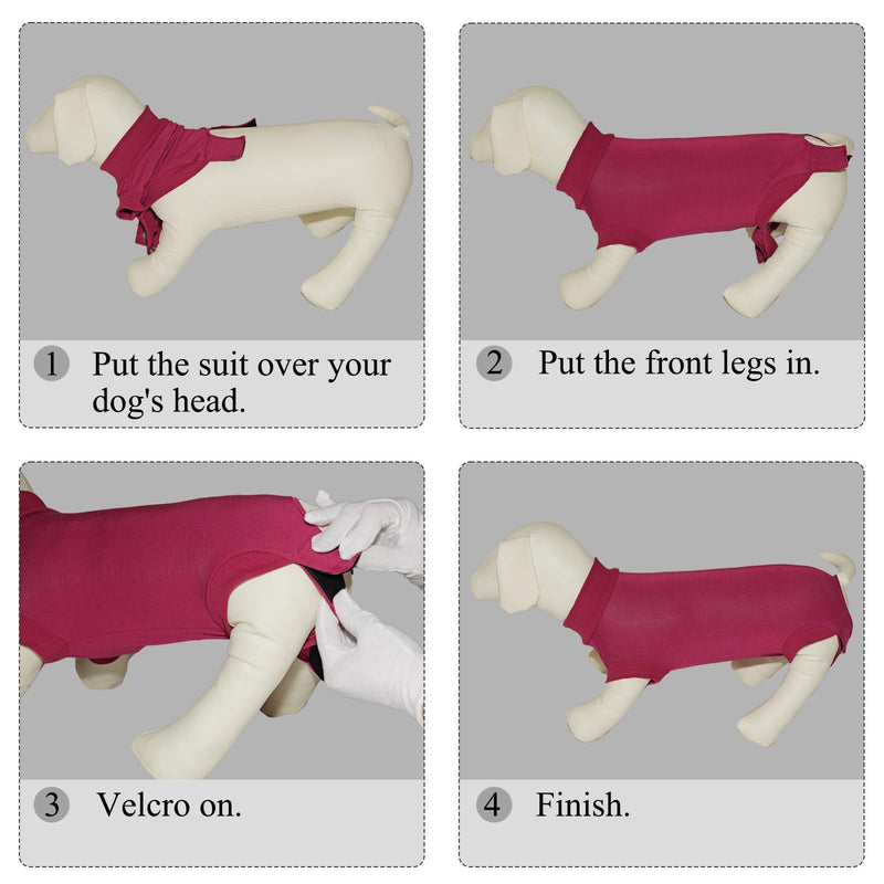 Dog Recovery Suit Female Spay Operation Dog Body Suit After Surgery Male Dogs Surgical Recovery Onesie Medical Vest Post Op Dogs Surgery Shirt Cone Alternative Anti Lick Wounds Protector M Red