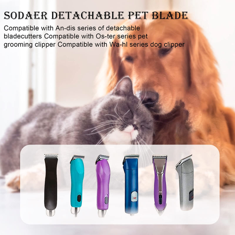 5F/4F/30/10 Detachable Pet Dog Grooming Clipper Carbon Steel Sharp,Compatible with Andis,Oster A5,Wahl KM Series Clippers,Cut Lengt 3/8"(9.5mm) 1/8"(3.2mm) 1/16"(1.5mm) 1/50" (0.5mm) 4 Pack - PawsPlanet Australia