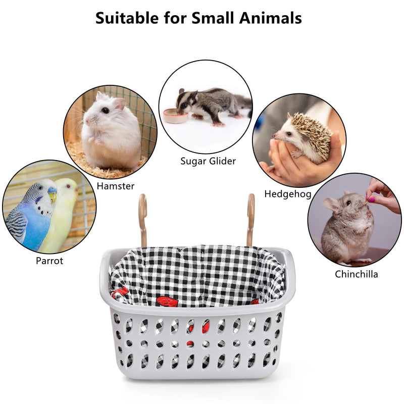 DEAYOU 2 Pack Rat Hammock for Cage, Chew Proof Small Animal Hanging Basket Bed with Hooks, Chinchilla Hideout Ferret Cage Accessories for Guinea Pig, Hamster, Sugar Glider, Hedgehog - PawsPlanet Australia