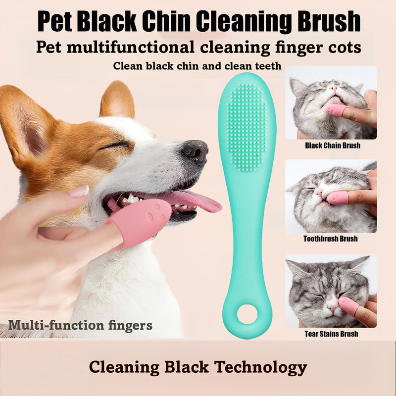 6Pcs Dog Bath Brush Set with Soap Dispenser - Cat Brush & Dog Toothbrush Kit | Silicone Pet Bathing Supplies for Washing, Shower & Shedding | Includes Finger Toothbrush, Scrubber for Small Breed Green - PawsPlanet Australia