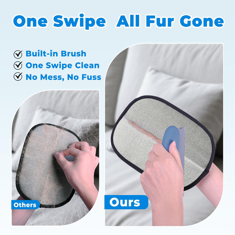 GRENTY 2 PCS Pet Hair Removal Glove for Dogs & Cats, Upgraded Five-Finger Electrostatic Magic Brush Pet Hair Remover, Pet Hair Removal Tools for Clothing, Carpet, Sofa Gaps, Car Seat BLACK - PawsPlanet Australia