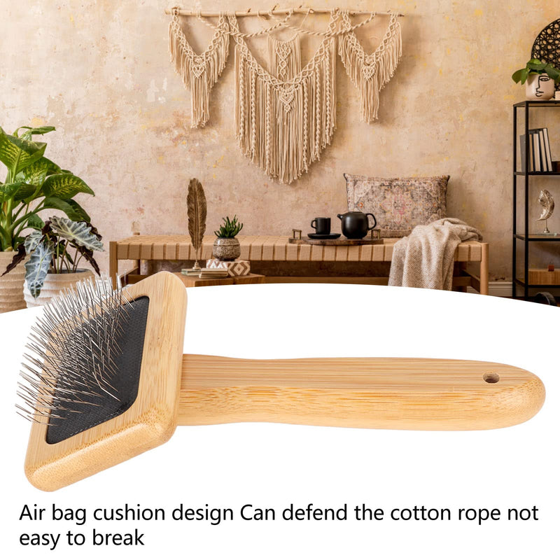 FOSA Macrame Slicker Comb, Wool Brush, Pins Bamboo Slicker Carding Rug Comb, Bamboo Cleaning Slicker Brush for Pet Tapestry, Macrame Brush Fur Brushes Wool Carding Brushes (S) Small - PawsPlanet Australia