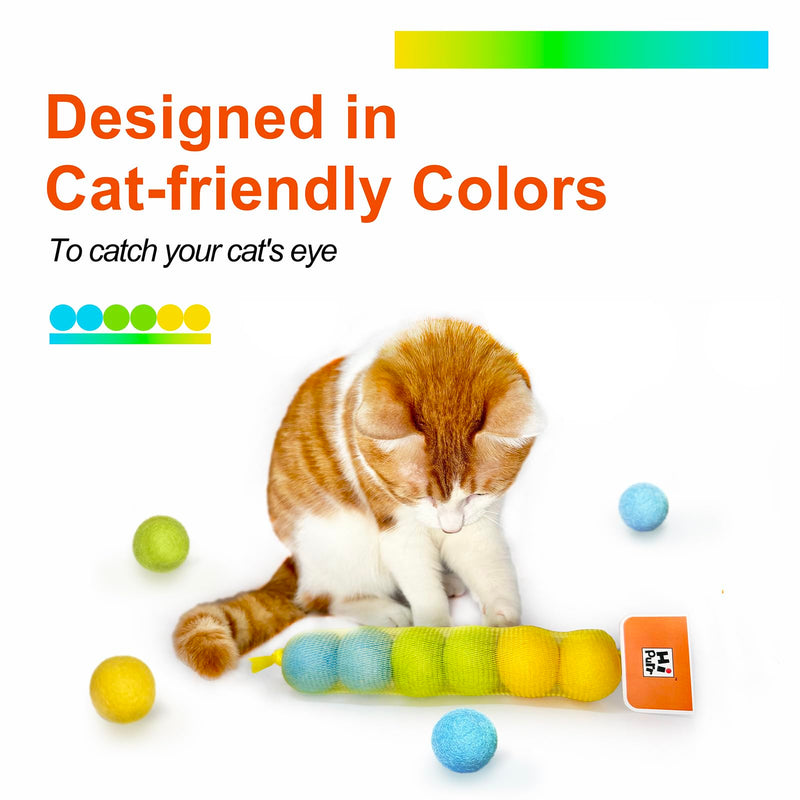 100% Wool Felt Cat Toy Balls – 6-Pack, 3 Colors – Natural, Durable & Safe Size for Kittens and Cats - PawsPlanet Australia